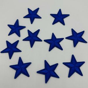 New Oli and Alex Iron-On Appliques/Patches - Blue Stars, 10 pcs